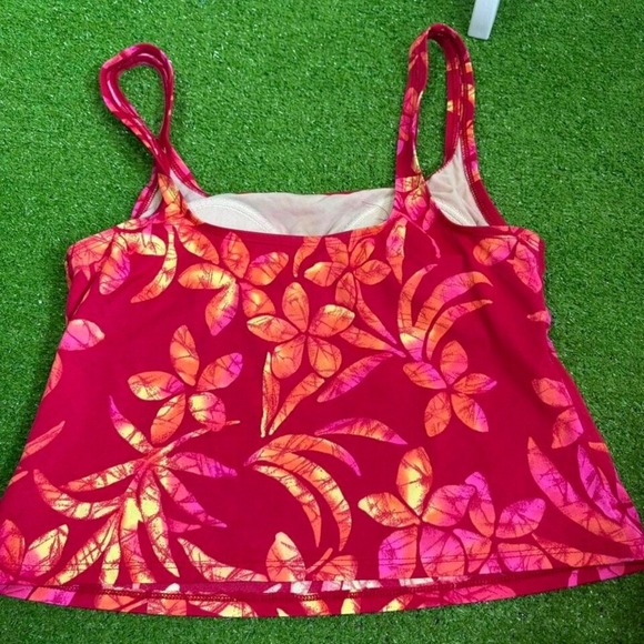 Vintage Y2K Women's Swimsuit Floral Top Hawaiian One Piece Vacation Resortwear - Picture 4 of 5